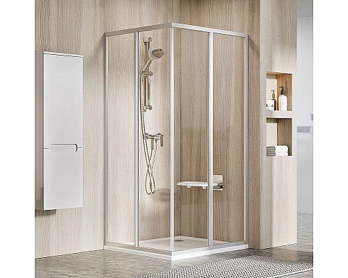 Купить Душевая дверь Ravak Supernova SRV2-90 195 S 14V70UO2Z1 профиль Сатин стекло Transparent в магазине сантехники Santeh-Crystal.ru