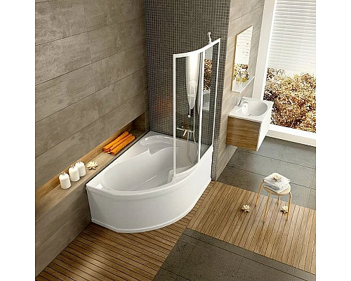 Заказать Шторка на ванну Ravak Supernova VSK2 Rosa 170 R 76PB0100Z1 профиль Белый стекло Transparent в магазине сантехники Santeh-Crystal.ru