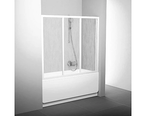 Приобрести Шторка на ванну Ravak Supernova AVDP3-120 40VG010241 профиль Белый витраж пластик Rain в магазине сантехники Santeh-Crystal.ru
