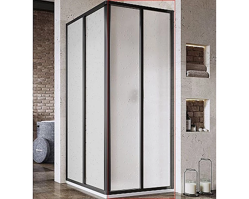 Заказать Душевая дверь Ravak Supernova SRV2-75 195 S 14V303O211 профиль Черный пластик Pearl в магазине сантехники Santeh-Crystal.ru