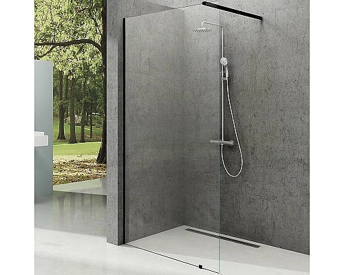 Купить Душевая перегородка Ravak Walk-In Wall 160 GW9WS0300Z1 профиль Черный стекло Transparent в магазине сантехники Santeh-Crystal.ru