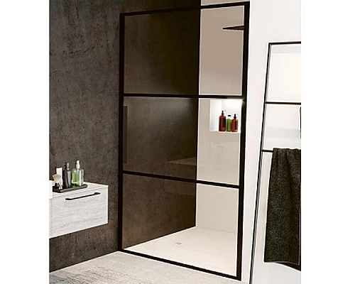 Заказать Душевая дверь Riho Grid 100 G004003121 (GB1100000) профиль Черный стекло прозрачное в магазине сантехники Santeh-Crystal.ru