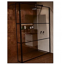 Душевая стенка Riho Grid 100 G004038121 (GB4100030) профиль Черный стекло прозрачное