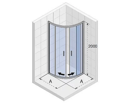Купить Душевой уголок Riho Hamar 2.0 R309 90x90 G007002123 профиль Сатин стекло прозрачное в магазине сантехники Santeh-Crystal.ru