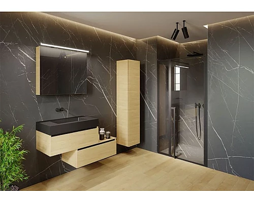 Купить Душевая дверь Riho Lucid GD104 120х10 G005005121 (GD112B000) профиль Черный стекло прозрачное в магазине сантехники Santeh-Crystal.ru