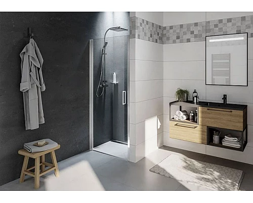 Приобрести Душевая дверь Riho Novik Z101 80 G003001120 (GZ1080000) профиль Хром стекло прозрачное в магазине сантехники Santeh-Crystal.ru