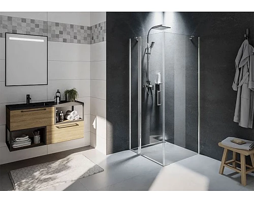 Купить Душевой уголок Riho Novik Z203 90х80 G003018120 (GZ7090080) профиль Хром стекло прозрачное в магазине сантехники Santeh-Crystal.ru