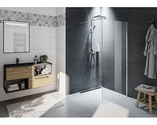 Купить Душевая перегородка Riho Novik Z400 100 G003031120 (GZ4100000) профиль Хром стекло прозрачное в магазине сантехники Santeh-Crystal.ru