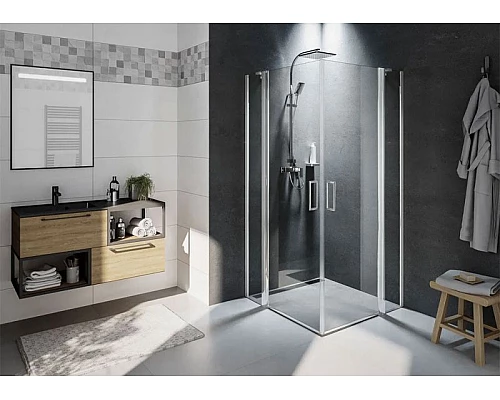 Купить Душевой уголок Riho Novik Z207 90х90 G003020120 (GZ3090090) профиль Хром стекло прозрачное в магазине сантехники Santeh-Crystal.ru
