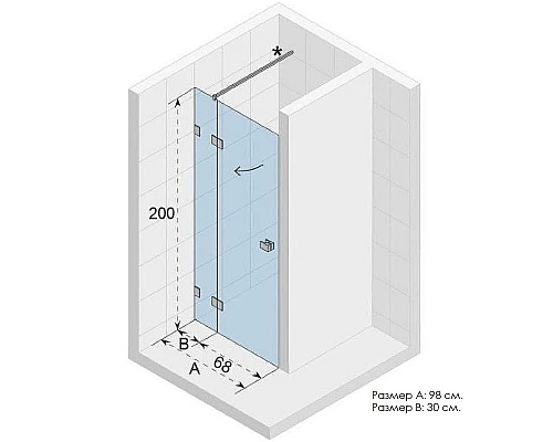 Заказать Душевая дверь Riho SZ Scandic NXT X104 98 L G001023120 (GX00702C1) профиль Хром стекло прозрачное в магазине сантехники Santeh-Crystal.ru