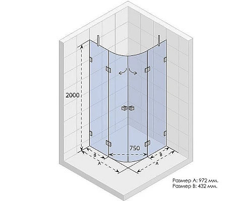 Заказать Душевой уголок Riho SZ Scandic NXT X309 97х97 G001108120 (GX04603C0) профиль Хром стекло прозрачное в магазине сантехники Santeh-Crystal.ru