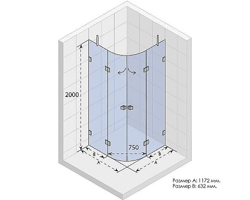 Заказать Душевой уголок Riho SZ Scandic NXT X309 117х117 G001109120 9GX04703C0) профиль Хром стекло прозрачное в магазине сантехники Santeh-Crystal.ru