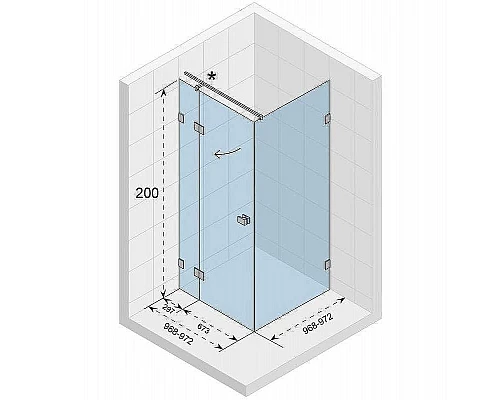 Заказать Душевой уголок Riho SZ Scandic NXT X203 97х97 L G001061120 (GX00074C1) профиль Хром стекло прозрачное в магазине сантехники Santeh-Crystal.ru