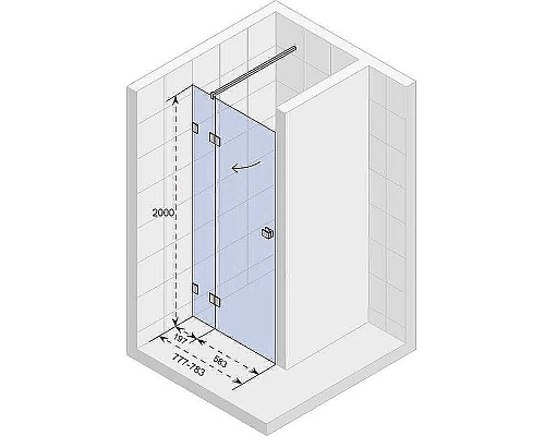 Заказать Душевая дверь Riho SZ Scandic NXT X104 78 L G001019120 (GX00402C1) профиль Хром стекло прозрачное в магазине сантехники Santeh-Crystal.ru