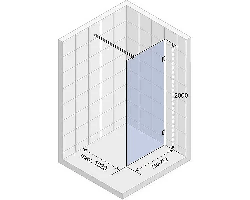 Купить Душевая перегородка Riho SZ Scandic NXT X104 80 G001110120 (GX00492C0) профиль Хром стекло прозрачное в магазине сантехники Santeh-Crystal.ru