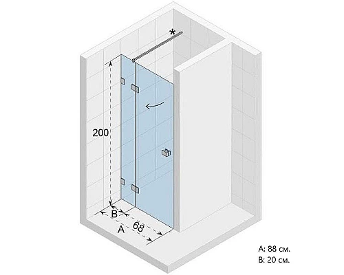 Заказать Душевая дверь Riho SZ Scandic NXT X104 88 L G001021120 (GX00502C1) профиль Хром стекло прозрачное в магазине сантехники Santeh-Crystal.ru