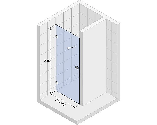 Приобрести Душевая дверь Riho SZ Scandic NXT X101 80 L G001003120 (GX08002C1) профиль Хром стекло прозрачное в магазине сантехники Santeh-Crystal.ru
