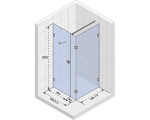 Приобрести Душевой уголок Riho SZ Scandic NXT X204 120х80 L G001095120 (GX08057C1) профиль Хром стекло прозрачное в магазине сантехники Santeh-Crystal.ru