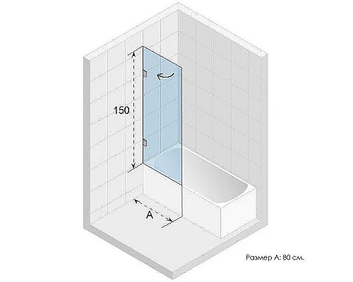 Приобрести Шторка на ванну Riho VZ Scandic NXT X107 80 P G001130120 (GX01032C2) профиль Хром стекло прозрачное в магазине сантехники Santeh-Crystal.ru