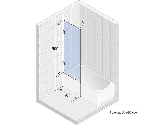 Купить Шторка на ванну Riho VZ Scandic NXT X108 65x150 P G001136120 (GX00562C2) профиль Хром стекло прозрачное в магазине сантехники Santeh-Crystal.ru