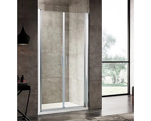Купить Душевая дверь в нишу River Suez 100 МТ 10000001116 профиль Матовый хром стекло матовое в магазине сантехники Santeh-Crystal.ru