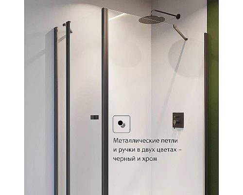 Заказать Душевая стенка Roca Capital 90 M4409016M профиль Черный стекло прозрачное в магазине сантехники Santeh-Crystal.ru