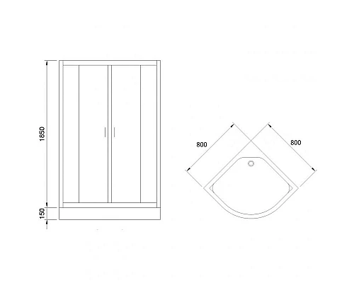 Купить Душевой уголок Royal Bath 80х80 RB-EKO80HK-M с поддоном профиль Сатин стекло рифленое матовое в магазине сантехники Santeh-Crystal.ru