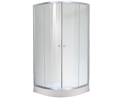 Купить Душевой уголок Royal Bath 80х80 RB-EKO80HK-M с поддоном профиль Сатин стекло рифленое матовое в магазине сантехники Santeh-Crystal.ru