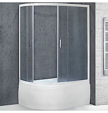 Душевой уголок Royal Bath BK 120х80 RB8120BK-C-R с поддоном профиль Белый стекло матовое