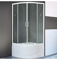 Душевой уголок Royal Bath BK 100х100 RB100BK-T с поддоном профиль Белый стекло прозрачное