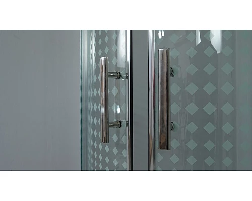 Приобрести Душевой уголок Timo TL 100х100 TL-1102R профиль Хром стекло прозрачное с рисунком в магазине сантехники Santeh-Crystal.ru