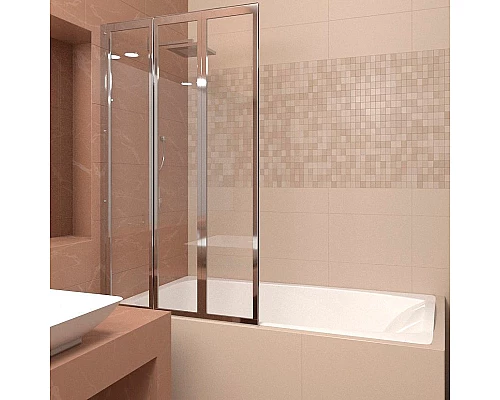 Заказать Шторка на ванну Veconi Palau 90 L PL73L-90-01-19C4 профиль Хром стекло прозрачное в магазине сантехники Santeh-Crystal.ru