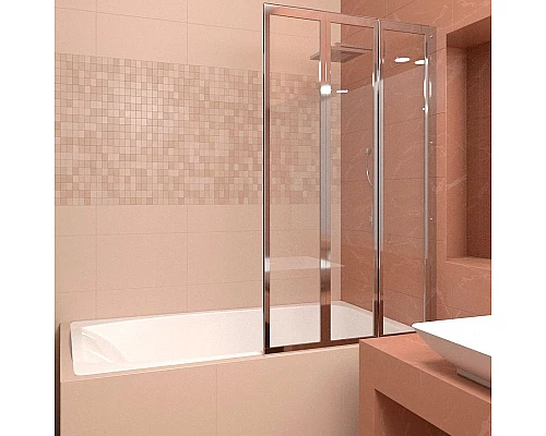 Заказать Шторка на ванну Veconi Palau 120 R PL73R-120-01-19C4 профиль Хром стекло прозрачное в магазине сантехники Santeh-Crystal.ru