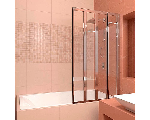 Приобрести Шторка на ванну Veconi Palau 120 R PL74R-120-01-19C4 профиль Хром стекло прозрачное в магазине сантехники Santeh-Crystal.ru