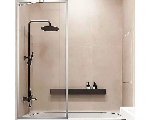 Приобрести Шторка на ванну Veconi Palau 70 PL85-70-01-C7 профиль Хром стекло прозрачное в магазине сантехники Santeh-Crystal.ru