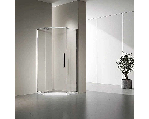 Заказать Душевой уголок Veconi Rovigo RV-35 90х90 RV35-90-01-C7 профиль Хром стекло прозрачное в магазине сантехники Santeh-Crystal.ru