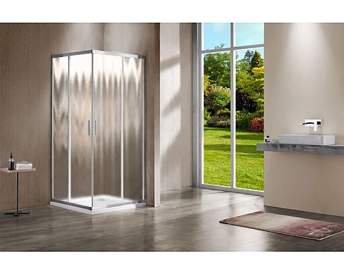 Заказать Душевой уголок Vincea Garda VSS-1G100CH 100x100 профиль Хром стекло шиншилла в магазине сантехники Santeh-Crystal.ru