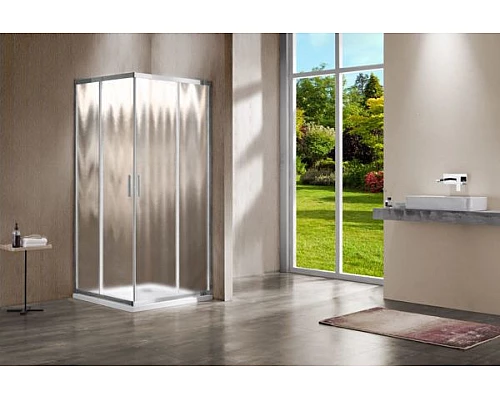Приобрести Душевой уголок Vincea Garda VSS-1G8010CH 100х80 профиль Хром стекло шиншилла в магазине сантехники Santeh-Crystal.ru
