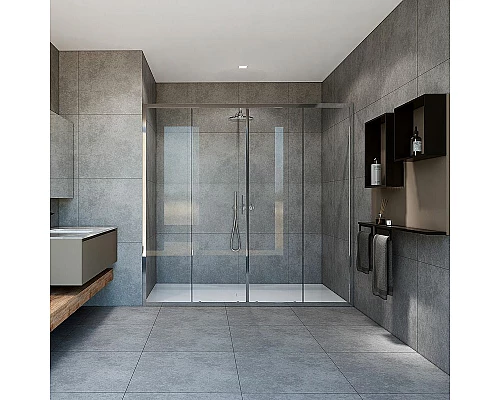 Купить Душевая дверь Vincea Garda 190 VDS-1G2190CL профиль Хром стекло прозрачное в магазине сантехники Santeh-Crystal.ru