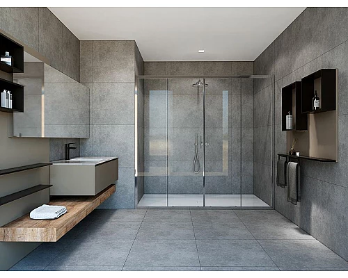 Купить Душевая дверь Vincea Garda 190 VDS-1G2190CL профиль Хром стекло прозрачное в магазине сантехники Santeh-Crystal.ru