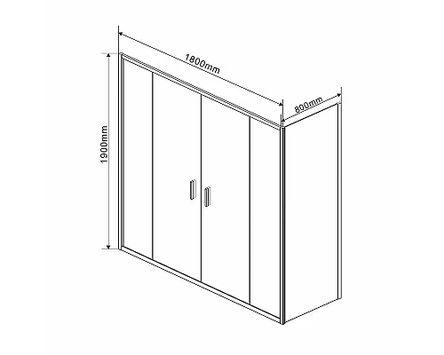Приобрести Душевой уголок Vincea Garda 180x80 VSR-1G28018CH профиль Хром стекло шиншилла в магазине сантехники Santeh-Crystal.ru