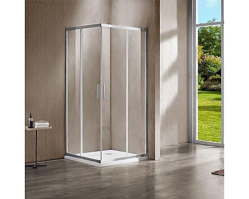 Купить Душевой уголок Vincea Garda 120x110 VSS-1G1112CL профиль Хром стекло прозрачное в магазине сантехники Santeh-Crystal.ru