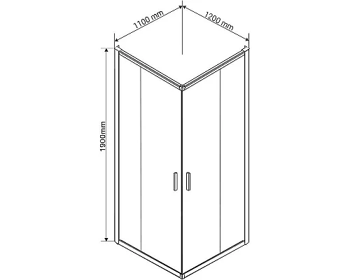 Купить Душевой уголок Vincea Garda 120x110 VSS-1G1112CL профиль Хром стекло прозрачное в магазине сантехники Santeh-Crystal.ru