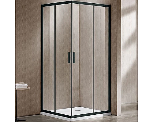 Купить Душевой уголок Vincea Garda 110x100 VSS-1G1011CLB профиль Черный стекло прозрачное в магазине сантехники Santeh-Crystal.ru