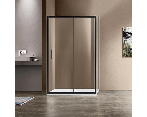 Приобрести Душевой уголок Vincea Garda 120x100 VSR-1G1012CLB профиль Черный стекло прозрачное в магазине сантехники Santeh-Crystal.ru