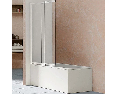 Приобрести Шторка на ванну Vincea VSB 100х145 VSB-1E100CL профиль Хром стекло прозрачное в магазине сантехники Santeh-Crystal.ru