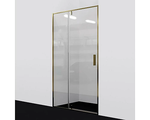 Приобрести Душевая дверь WasserKRAFT Aisch 120 55P05 профиль Матовое золото стекло прозрачное в магазине сантехники Santeh-Crystal.ru