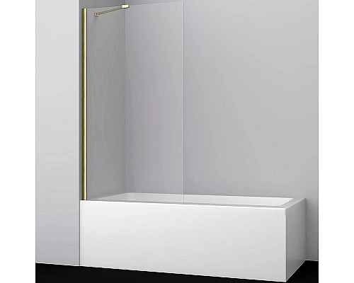 Заказать Шторка на ванну WasserKRAFT Aisch 80 55P01-80 профиль Матовое золото стекло прозрачное в магазине сантехники Santeh-Crystal.ru