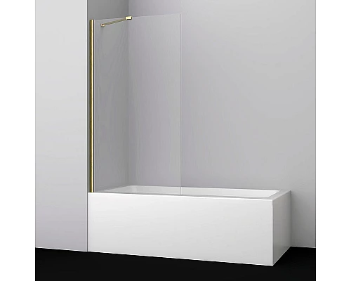 Заказать Шторка на ванну WasserKRAFT Aisch 80 55P01-80 профиль Матовое золото стекло прозрачное в магазине сантехники Santeh-Crystal.ru