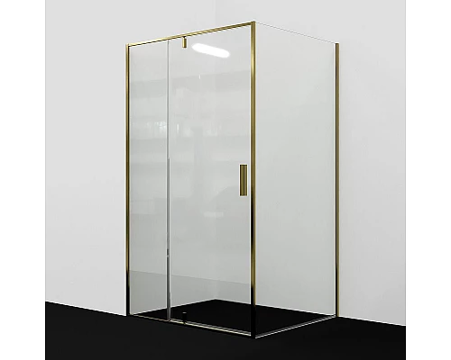 Приобрести Душевой уголок WasserKRAFT Aisch 100x90 55P22 профиль Матовое золото стекло прозрачное в магазине сантехники Santeh-Crystal.ru